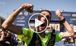 شادی وصف ناپذیر یک معلول 76 درصد در پایان دوی ماراتن/ ویدئو